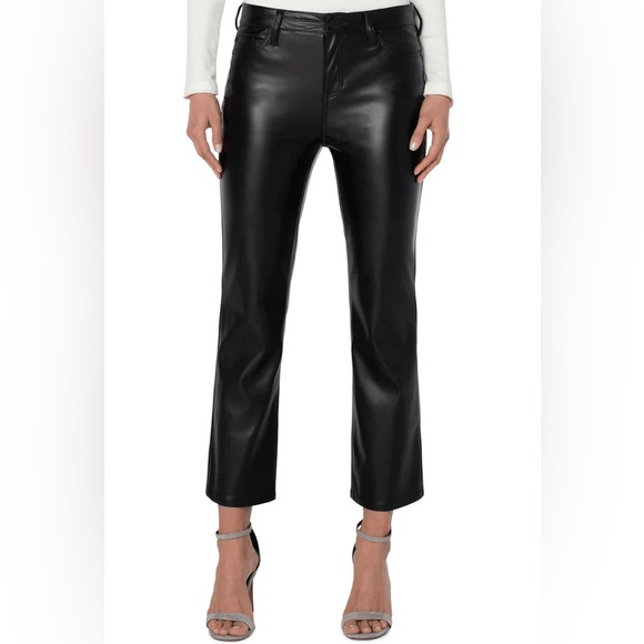 Liverpool Pants - NWT Faux Leather Hannah Cropped Flare | Size 16